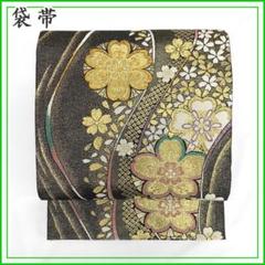 308y13〇袋帯 桜 鹿の子 金糸〇美品 成人式 結婚式