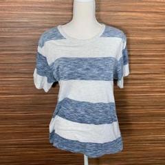 エルビーワークス Tシャツ Lサイズ 白 青 ホワイト ブルー ボーダー 半袖