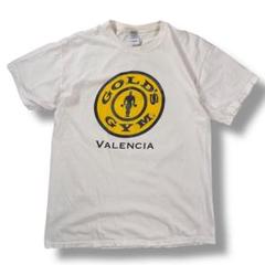 00s ゴールドジム バレンシア アメリカ 古着 Tシャツ 筋トレ M 白