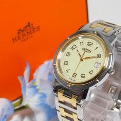 美品 エルメス HERMES クリッパー デイト メンズ 腕時計 箱 F666 美品 エルメス HERMES クリッパー デイト メンズ 腕時計 箱 F666