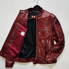 未使用級 ポールスミス シングルライダース バッファロー バーガンディ レッドL