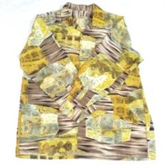 古着 レトロ 長袖シャツ ビッグシルエット ポリシャツ