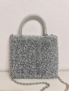即日発送 ビーズ ワイヤーバッグ ショルダー 新品未使用