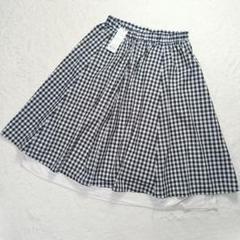 タグ付き any fam エニファム ギンガムチェックスカート ウエストゴム 4