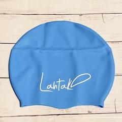 ★Lahtak スイムキャップ 3D 水泳キャップ シリコン 防水 水色