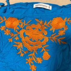Rustydustty ブルー 花柄刺繍 エスニックキャミソール ＸＬのサムネイル