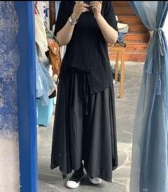 アシンメトリー ワイドパンツ フリーサイズ