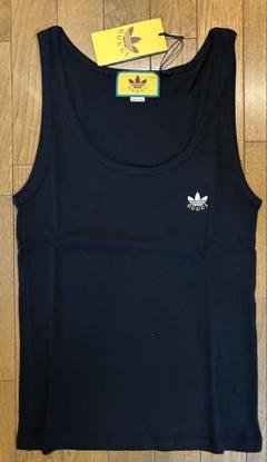 新品タグ付 GUCCI adidas グッチ黒 タンクトップ リブ　ノースリーブ