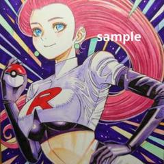 色紙アナログイラスト　手描きファンアート作品　非公式 手描きイラスト 191】ファンアート原画 色紙「生意気だけど中身