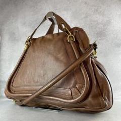 美品 クロエ パラティ 2way ショルダーバッグ トートバッグ レザー 茶