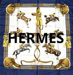 【美品】HERMES(エルメス)ホワイト シルク silk scarf スカーフ