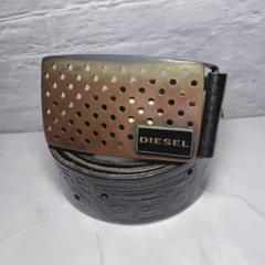 ★ヴィンテージ★DIESEL レザーベルト 穴あきバックル イタリア ディーゼル