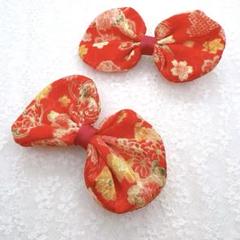 和柄　リボン　ヘアーアクセサリー　ハンドメイド　No.6