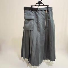 sacaiコレクションライン プリーツレースドッキングスカート ロングスカート sacai - sacaiコレクションラインプリーツレースドッキング