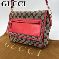 最終価格 正規品 GUCCI 【GGマーク】 赤緑ライン グッチ ショルダーバッグ 斜めがけ フラップ GGキャンバス