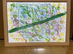 抽象画 サイン入り 油彩画 木製フレーム 抽象画 木製フレーム付き A2サイズ - メルカリ