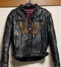 SIMPSON シングルライダース 黒レザージャケット レザージャケット Simpson シンプソン ライダー バイク