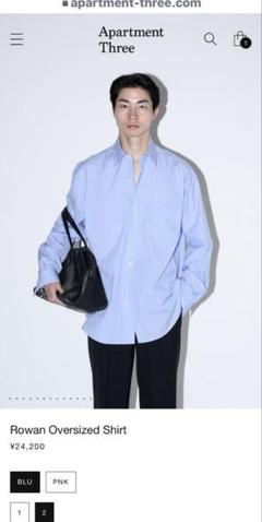 初期 apartment three oversized shirt ブルー 2 初期 apartment three oversized shirt ブルー 2