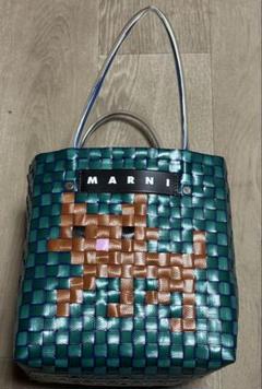 【saya 】MARNI マルニ編み込みカゴバッググリーン猫ちゃん♥︎ saya 様専用】MARNI マルニ編み込みカゴバッググリーン猫ちゃん