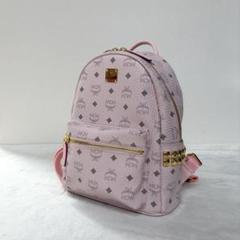 美品　MCM　スタッズ　バックパック　リュック　スモール　パウダーピンク