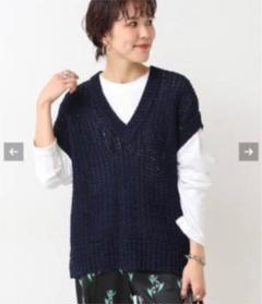 Spick and Span 【2022S/S】 鹿の子編みオーバーニットベスト