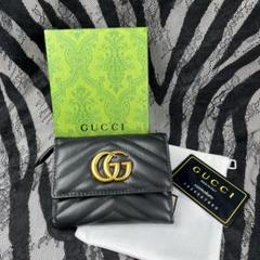 GUCCI ３つ折り財布 ( マーモント ) GUCCI グッチ マーモント 三つ折り財布 ブラック - メルカリ
