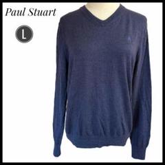 Paul Stuart 赤 Vネック 半袖ニット 6号 パケ柄クルーネックセーター(トップス)｜Paul Stuart(ポール
