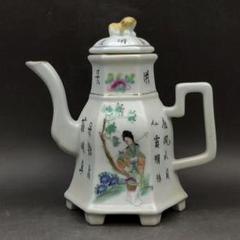 パステル仕女人物六方徳利 茶壺 景徳鎮 陶磁器 装飾品 現代工芸品 美術品 置物 パステル仕女人物六方徳利 茶壺 景徳鎮 陶磁器 装飾品 現代工芸