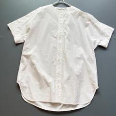 yori 半袖ブラウス　ノーカラー　白 2025年最新】Yori カラー/ネック：バンドカラー/ノーカラー 半袖