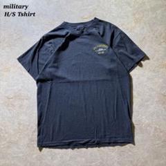 刺繍ロゴ半袖ボーダーTシャツ軍物ミリタリー古着シングルステッチ海軍CBOY当時物