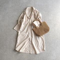 BEARDSLEY コットン タイプライター シャツワンピース ベビーピンク