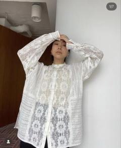 【超安い】 新品【シールームリン】vintageフラワーパネルレースシャツ トップス