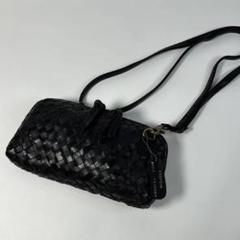 現行品 ポニーレザー 本革 編み込みデザイン お財布バッグ ショルダーバッグ