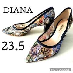 ■美品■ダイアナ パンプス 絵画シリーズ モネ レース ポインテッドトゥ 23 ✨未使用級✨ダイアナ DIANA パンプス【23】レース 絵画シリーズ