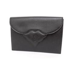 イヴサンローラン クラッチバッグ　セカンドバッグ　ブラック レザー　YSL ロゴ
