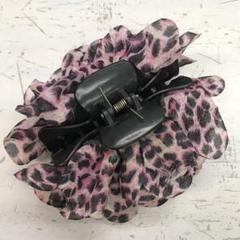 平成 SHIBUYA GYARU バカッ花 ピンク 豹柄 フリルヘアクリップ