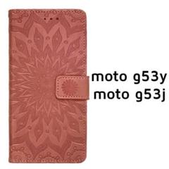 moto g53y g53j ピンク エンボス フラワー 手帳