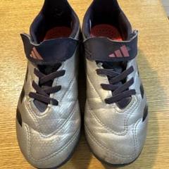 adidas サッカーシューズ シルバー/ネイビー 19cm