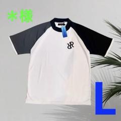 【新品】レザレクション　ゴルフ　半袖　モックネック　白　メンズLサイズ