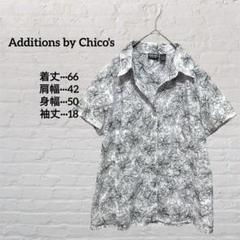美品✨️Additions by Chico's 半袖シャツ 花柄 透け感 春夏