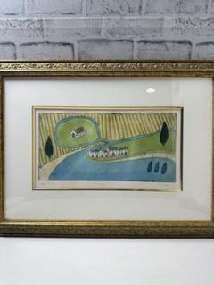 メラニーエップス　水彩画 川と家の風景　7／90 メラニーエプス 水彩画 川と家の風景 7／90 - メルカリ