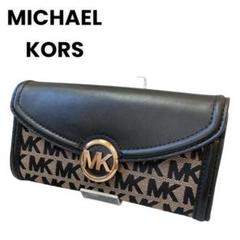 【美品】MICHAEL KORS マイケルコース　長財布 キャンバス ブラック