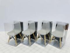 イームズチェア風 グレー 4個セット デザインチェア ミニチュア フィギュア