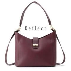 Reflect 2way ショルダー付き シンプルミディアムバッグ ボルドーのサムネイル