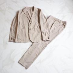 417EDIFICE セットアップスーツ LLサイズ ベージュ 春夏アイテム 417EDIFICE セットアップスーツ LLサイズ ベージュ 春夏アイテム