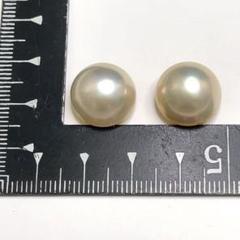 天然 マベパール 真珠 約14.2mm ルース パール マベ 2点セット