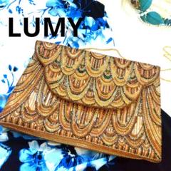 【新発売】 チェーン クラッチ LUMY はしもと ルミー ビーズ 金 バッグ バッグ