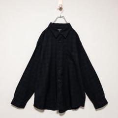 【大人の古着・格子柄シャツ】上品・シャドーブラック・長袖シャツ・1820