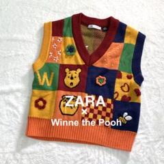 ☆E2-031 ZARA×くまのぷーさん コラボジャガードニットベスト M-L