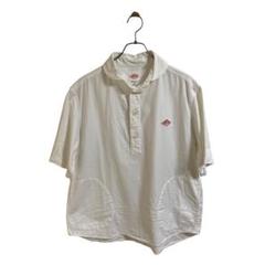 DANTON ダントン メンズ 42 半袖 ワークシャツ 白 ホワイト 丸襟